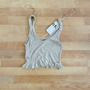 Zara Cropped Knit Tank M NWT